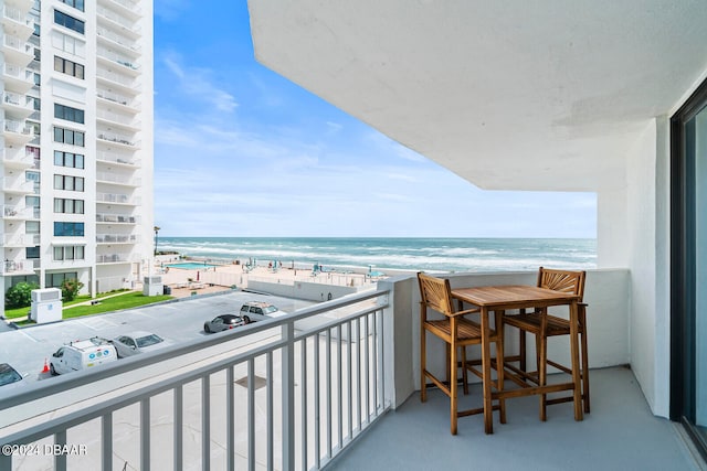 balcony with a water view