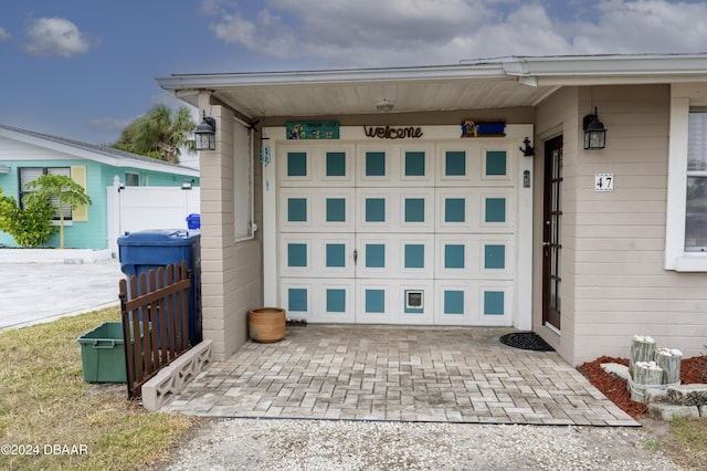 view of garage