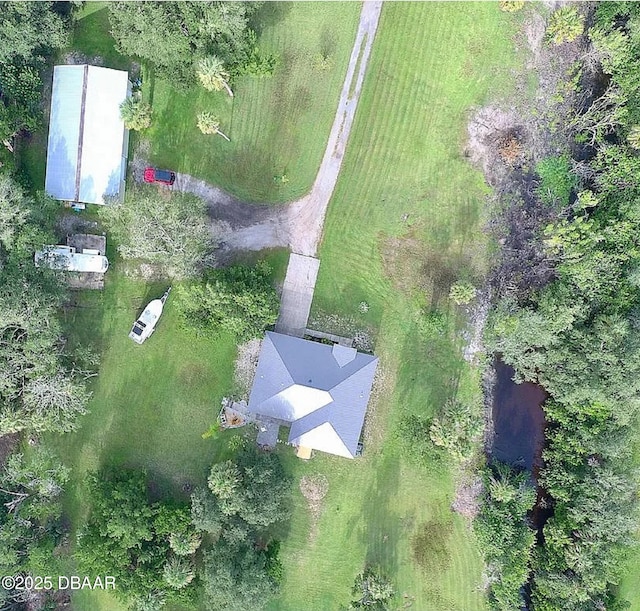 bird's eye view with a rural view