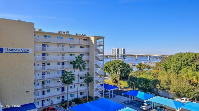 view of property with a water view