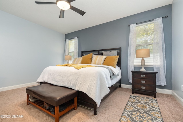 137 Boysenberry Ln, Daytona Beach, FL 32124 - bedroom with baseboards, a ceiling fan, and light carpet