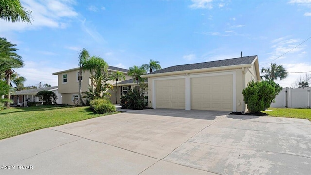 view of front of house with a front lawn