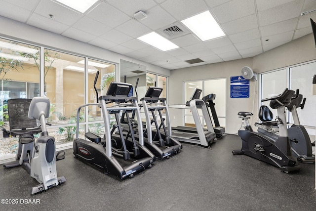 4650 Links Village Dr Unit B103, Ponce Inlet, FL 32127 - gym featuring a drop ceiling