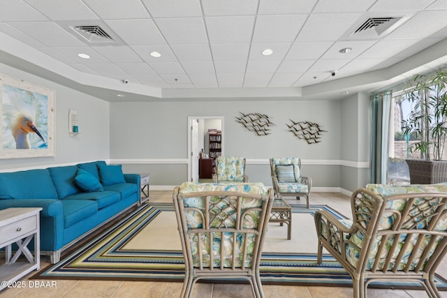 4650 Links Village Dr Unit B103, Ponce Inlet, FL 32127 - living area with a drop ceiling and recessed lighting