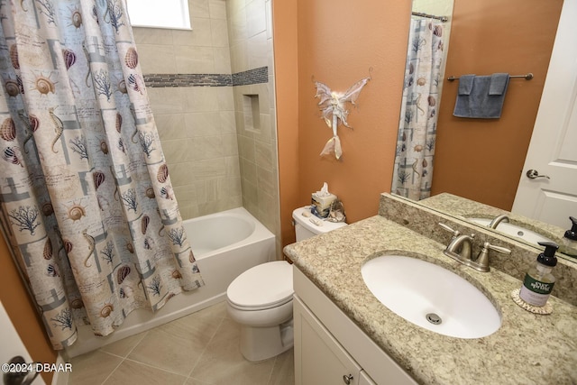 786 Jollymon Way, Daytona Beach, FL 32124 - bathroom with tile patterned flooring, shower / bath combination with curtain, toilet, and vanity