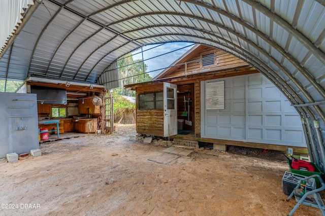 misc room featuring vaulted ceiling