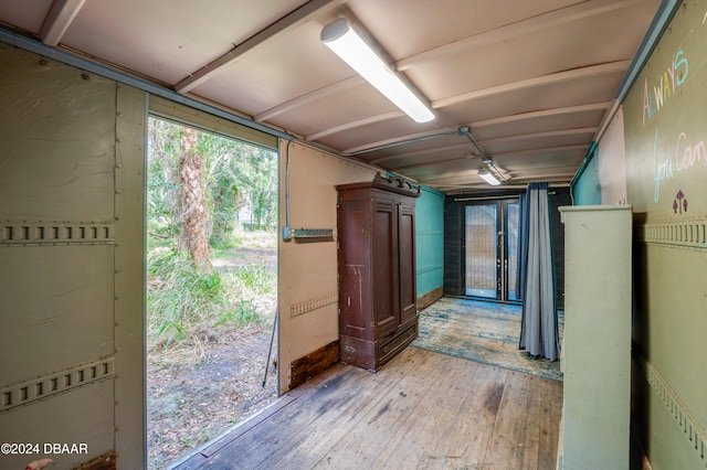 interior space with light hardwood / wood-style floors