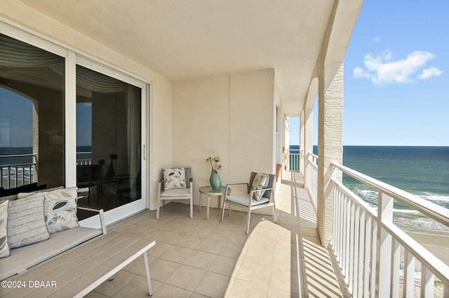 balcony with a water view