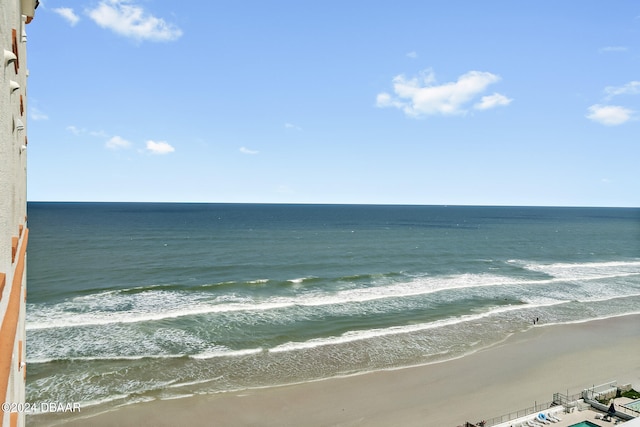 view of water feature featuring a beach view