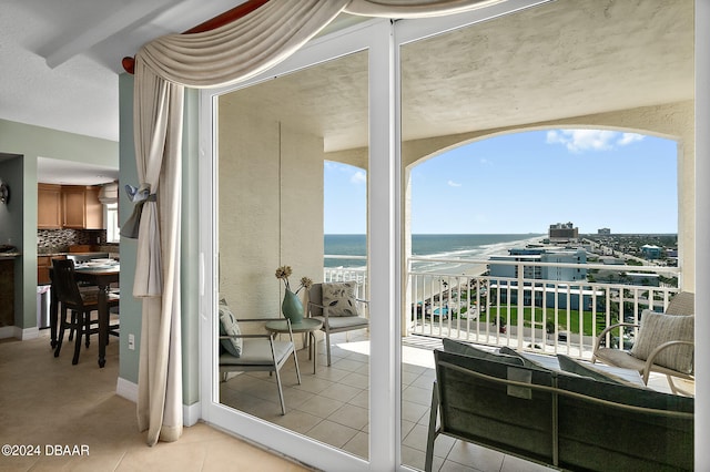 balcony with a water view