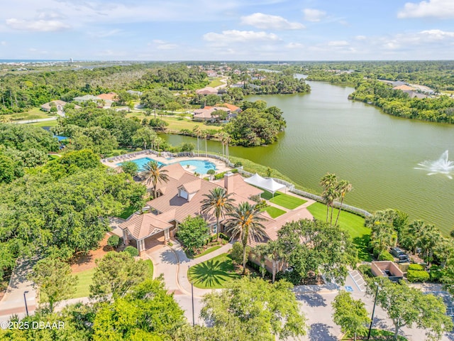 100 Emerald Lake Dr, Palm Coast, FL 32137 - drone / aerial view of a pool and a nearby body of water