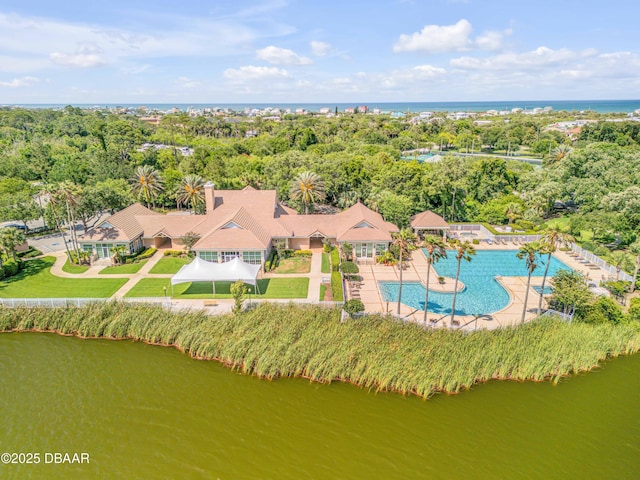 100 Emerald Lake Dr, Palm Coast, FL 32137 - bird's eye view of a large body of water and a pool area