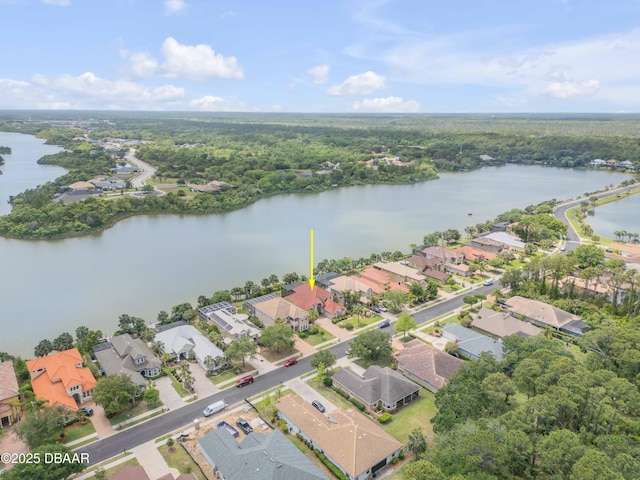 100 Emerald Lake Dr, Palm Coast, FL 32137 - aerial perspective of suburban area featuring a nearby body of water and a forest