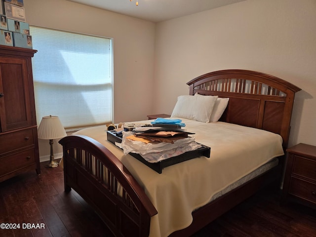 bedroom featuring dark wood-type flooring