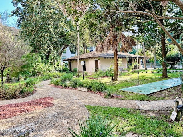 exterior space with a front lawn