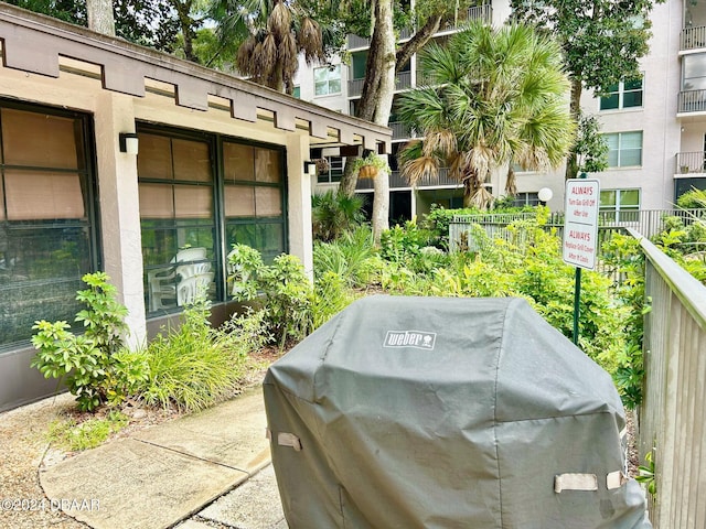 view of patio with area for grilling