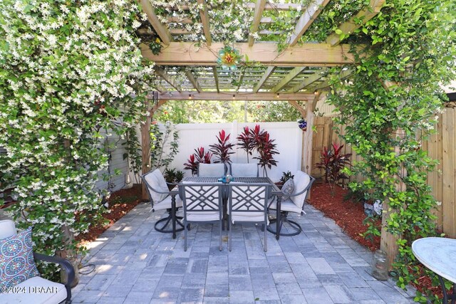 view of patio / terrace with a pergola