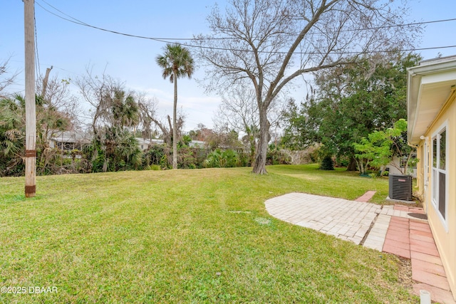 view of yard with a patio and cooling unit