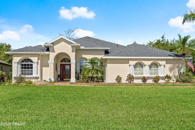 3428 Rexford Cir, Ormond Beach, FL 32174 - view of front facade with a front lawn and a forest view
