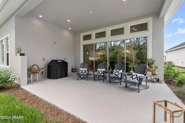 view of patio / terrace featuring central AC unit