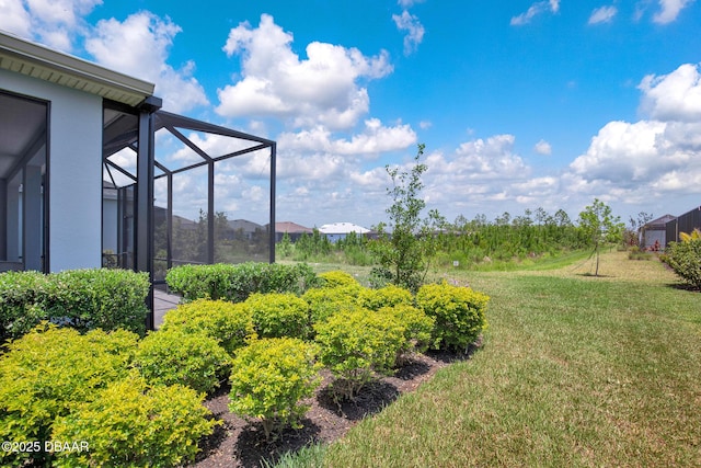 464 Tropics Ave, Daytona Beach, FL 32124 - view of green lawn featuring glass enclosure