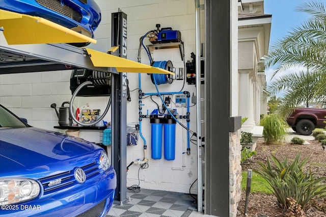 view of garage