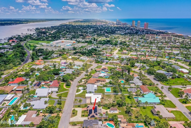 1104 Jacaranda Ave, Daytona Beach, FL 32118 - aerial view of property's location featuring a large body of water and nearby urban area