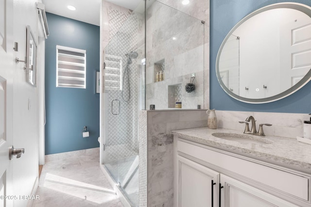 75 Trailmark Ct, Ormond Beach, FL 32174 - full bathroom featuring vanity and a shower stall
