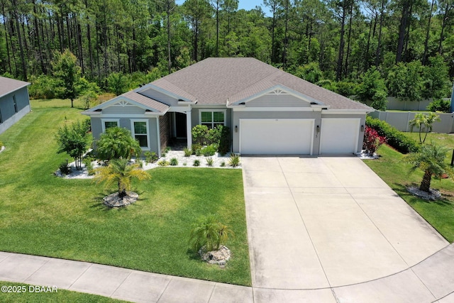 75 Trailmark Ct, Ormond Beach, FL 32174 - single story home featuring a garage, concrete driveway, stucco siding, and roof with shingles
