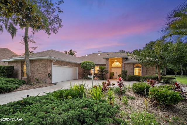 view of front of house featuring a garage