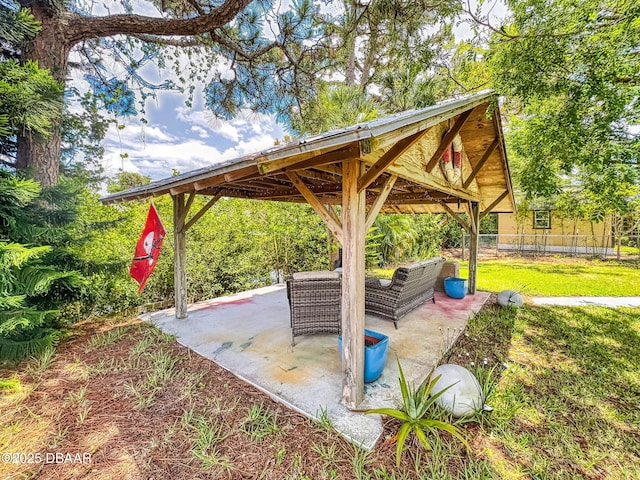 108 Dee St, New Smyrna Beach, FL 32168 - view of patio with a gazebo and an outdoor hangout area