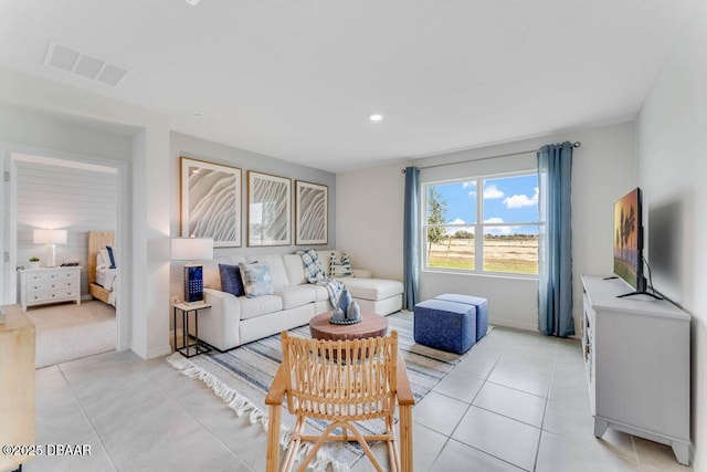 view of tiled living room