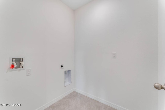 laundry room with washer hookup and hookup for an electric dryer