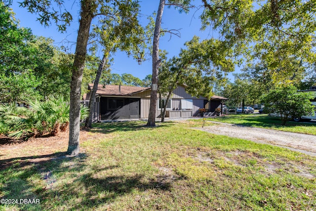 view of front of home with a front yard