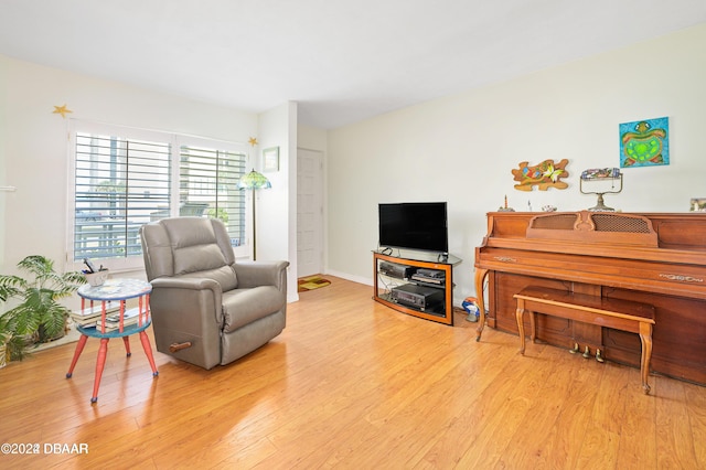 living room featuring light hardwood / wood-style floors