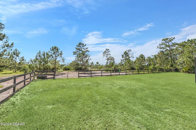 view of yard featuring a rural view