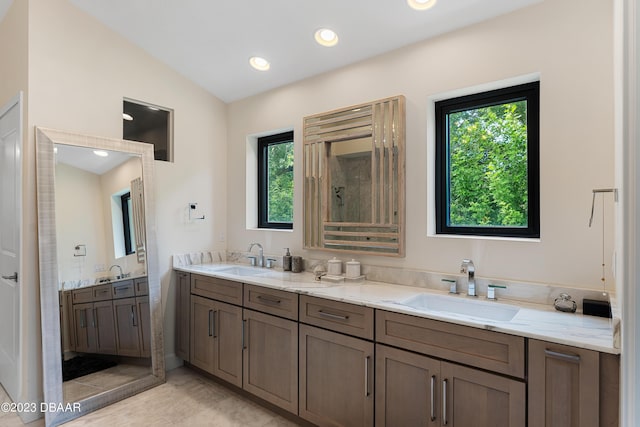 200 John Anderson Dr, Ormond Beach, FL 32176 - bathroom featuring double vanity and recessed lighting