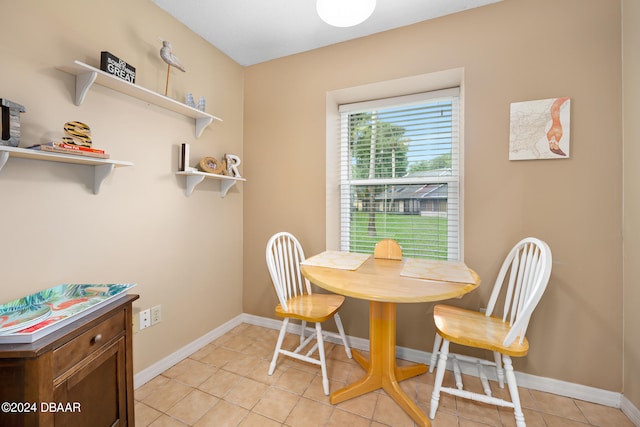 view of tiled dining room