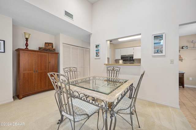 view of tiled dining space