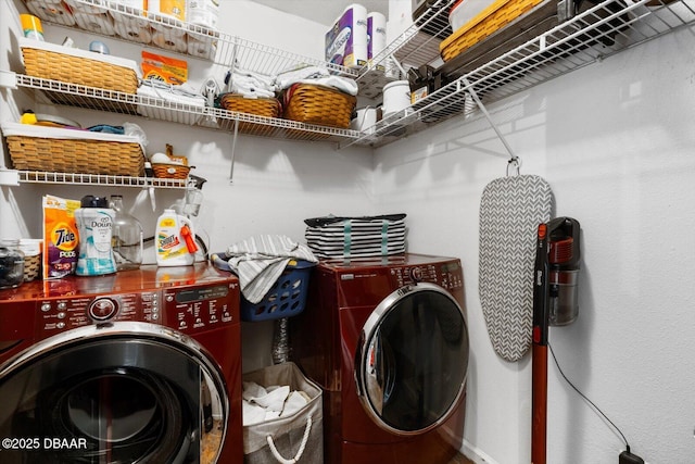 laundry area featuring washing machine and dryer