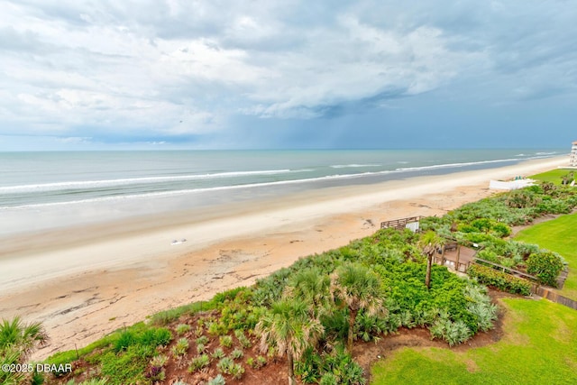 property view of water with a beach view