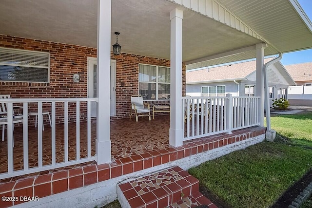 view of patio featuring covered porch