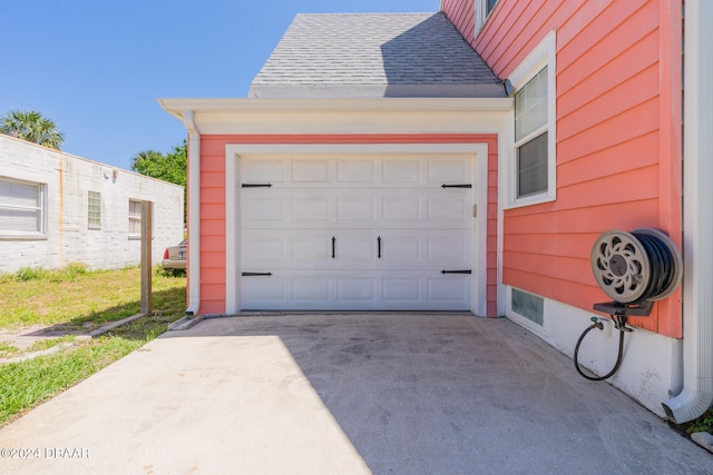 view of garage