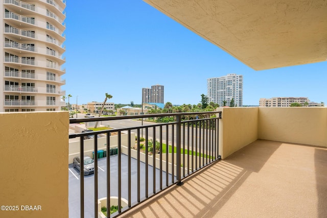 balcony featuring a city view