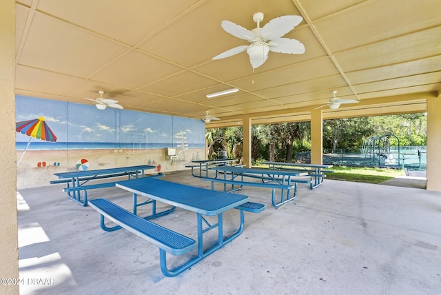 view of patio / terrace with ceiling fan