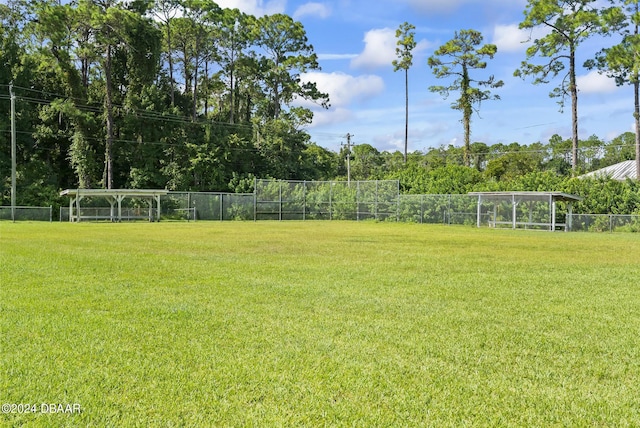 view of yard featuring fence