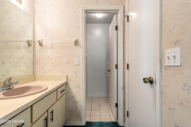 bathroom featuring vanity and tile patterned floors