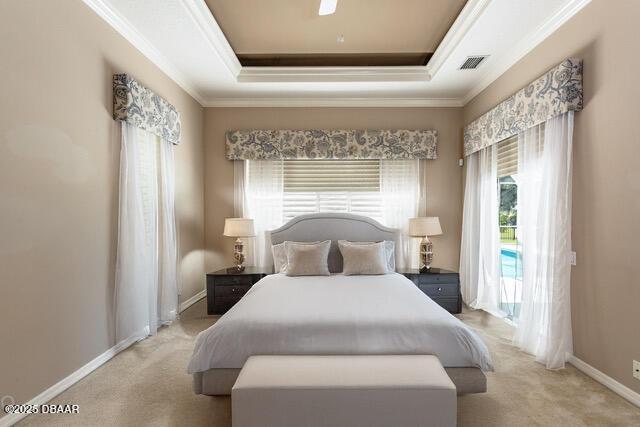 bathroom featuring plus walk in shower, vanity, tile patterned floors, and ornamental molding