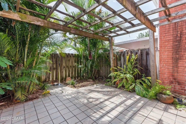 view of patio with a pergola