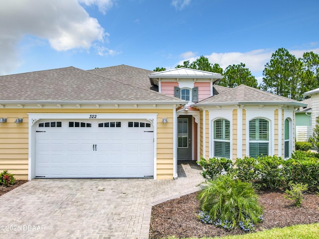 view of front of home with a garage